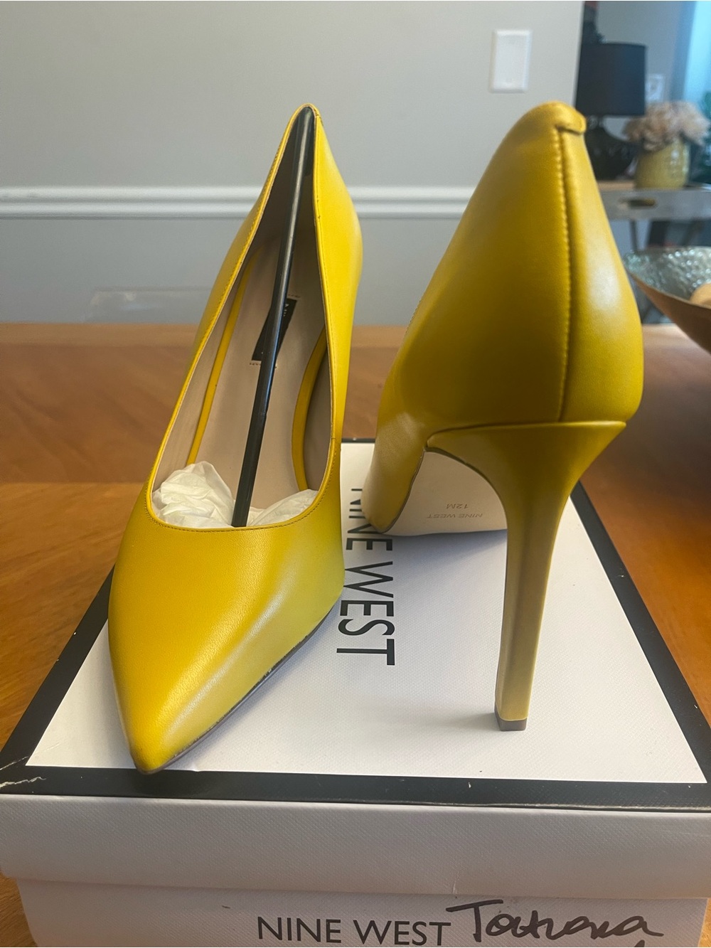 Nine West Mustard Yellow Pointed-Toe Stiletto Pumps